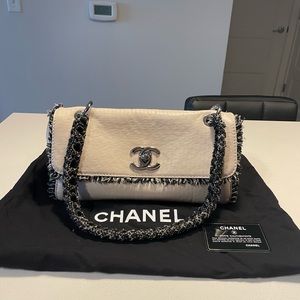 Chanel Lambskin and Tweed Flap Bag